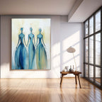 Three Blue Dresses Feminine Wall Art