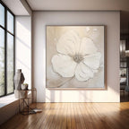 Textured Neutral Floral Painting Serene