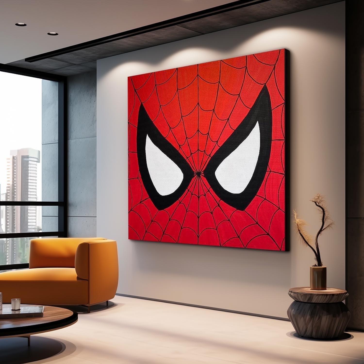 Spiderman Mask Close Up Minimalist Wall Art