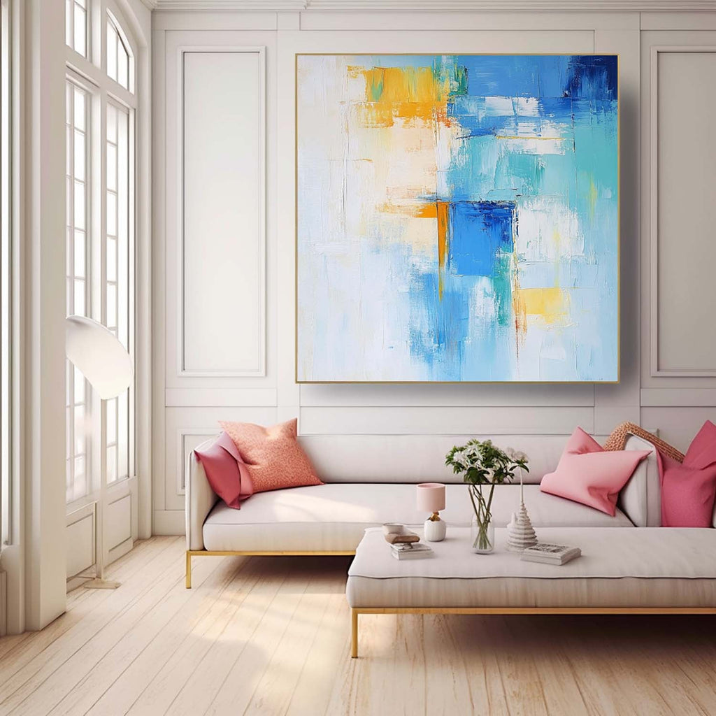 Coastal Abstract Color Block Oil Painting