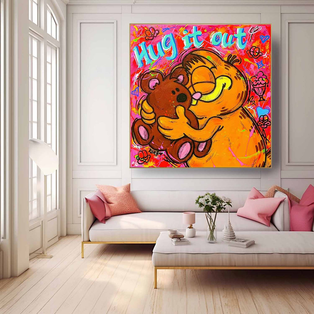Garfield Hug It Out Pop Graffiti Style Wall Art