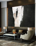 Bold Black & White Abstract Painting