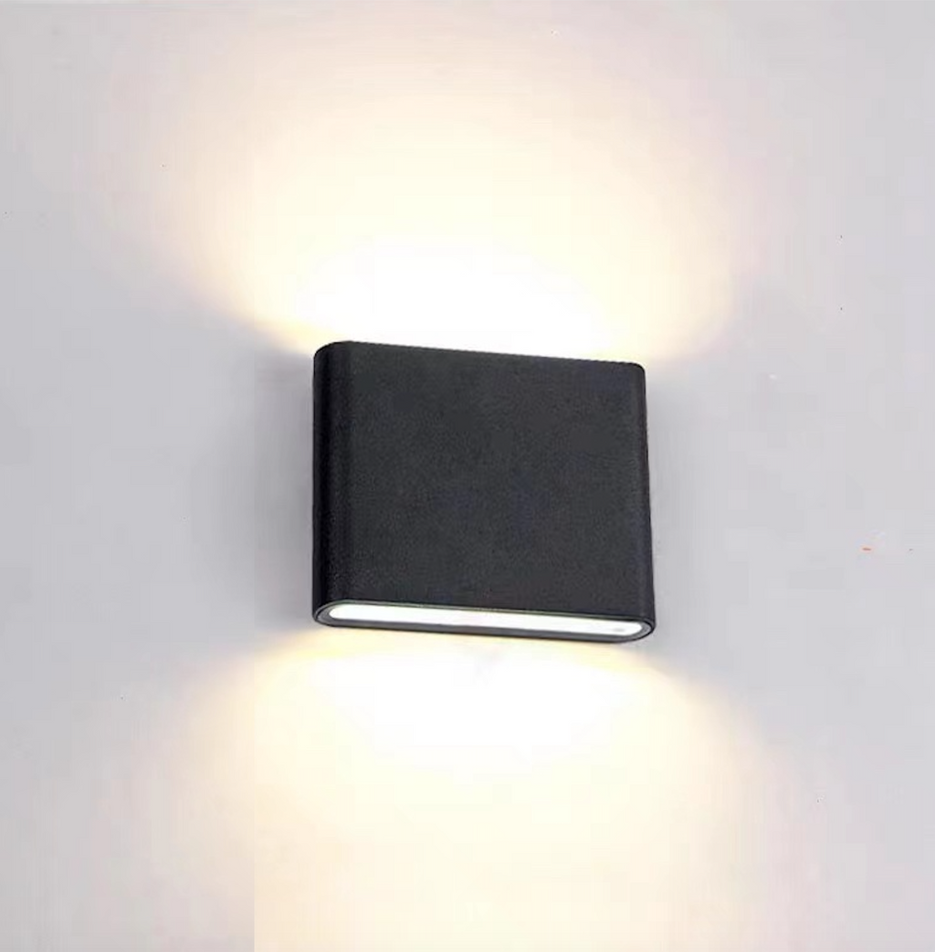 Bastro Modern Rectagulart Waterproof Outdoor Wall Lamp, Black/White