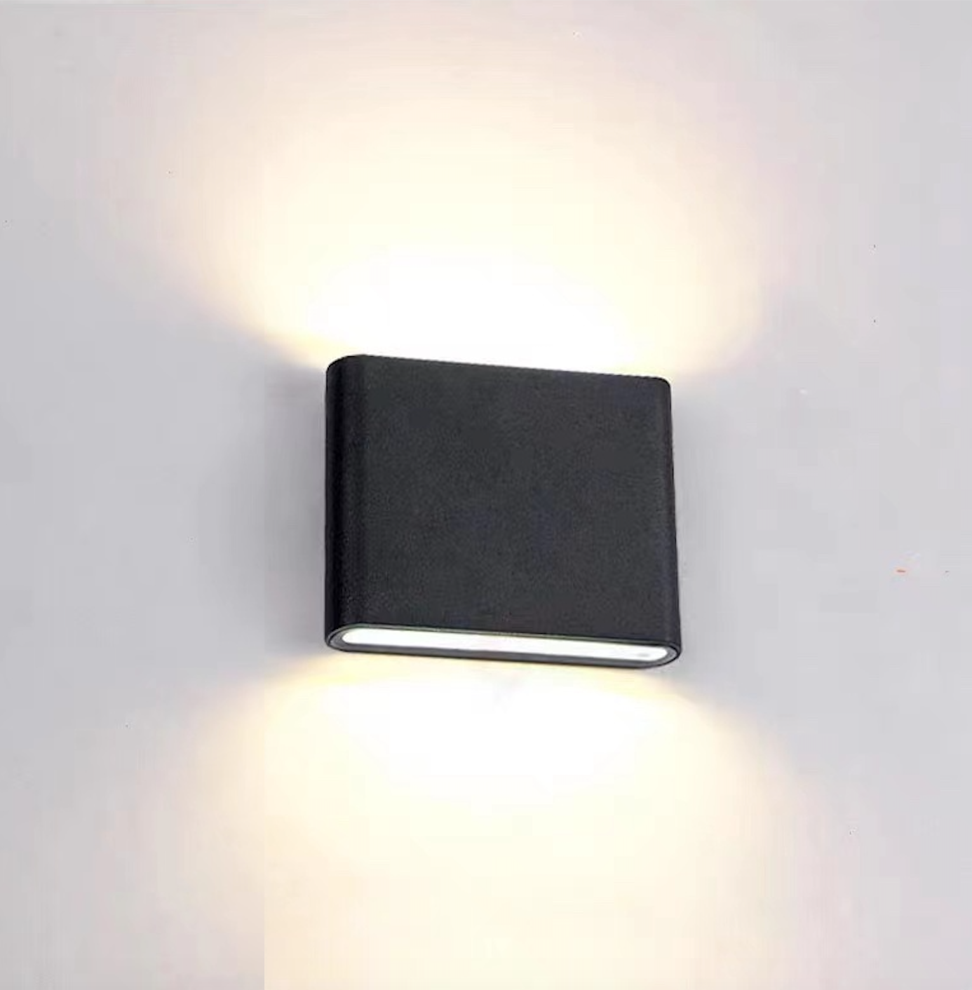 Bastro Modern Rectagulart Waterproof Outdoor Wall Lamp, Black/White