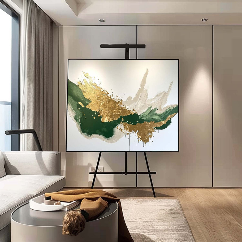 Emerald Gold Painting Luxurious Modern Wall Art