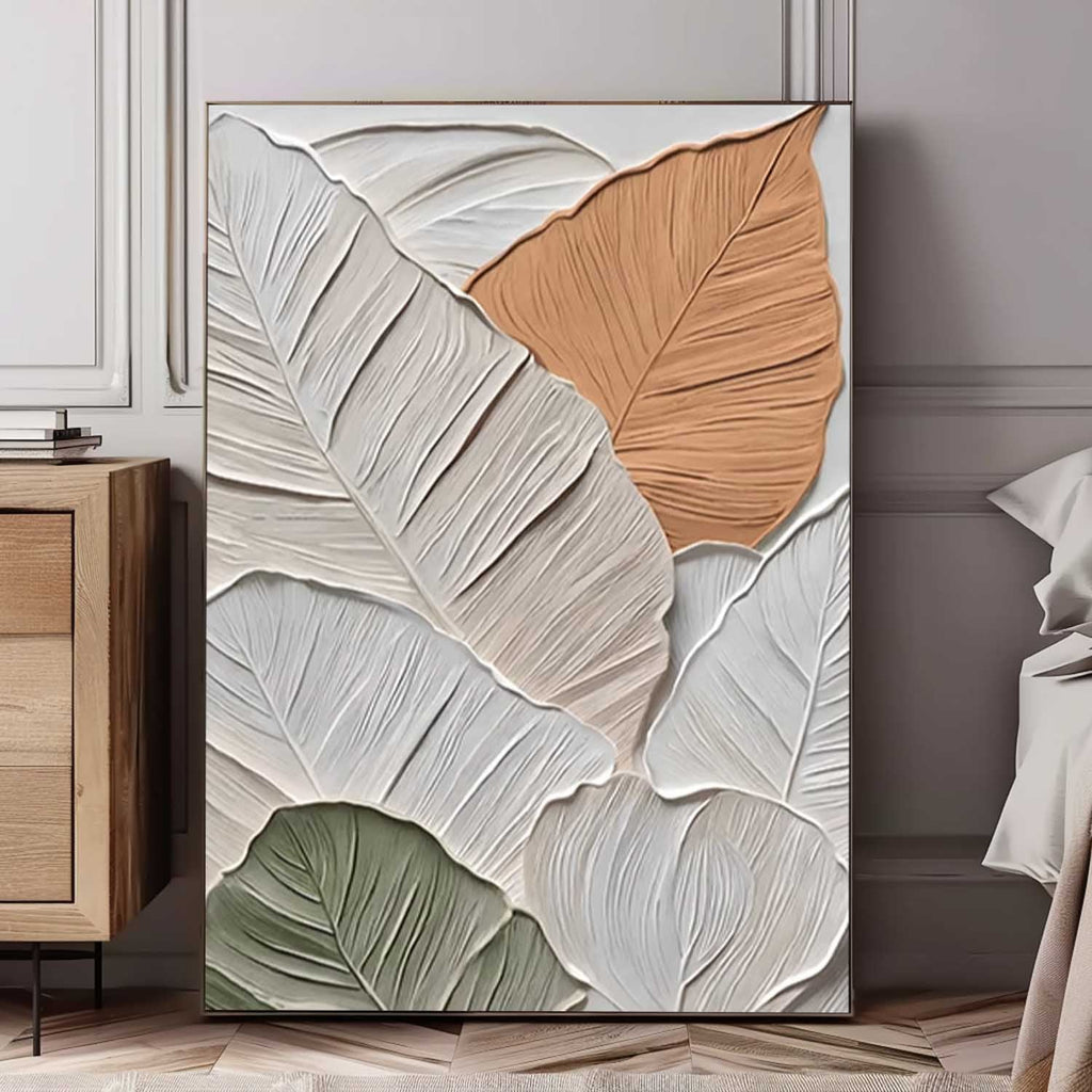 Textured 3D Leaf Wall Art Neutral Botanical