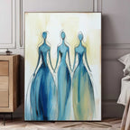 Three Blue Dresses Feminine Wall Art