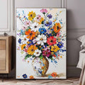 Bohemian Multicolor Wildflower Bouquet Oil Painting