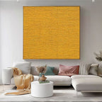 Textured Minimalist Wall Art Solid Mustard Yellow