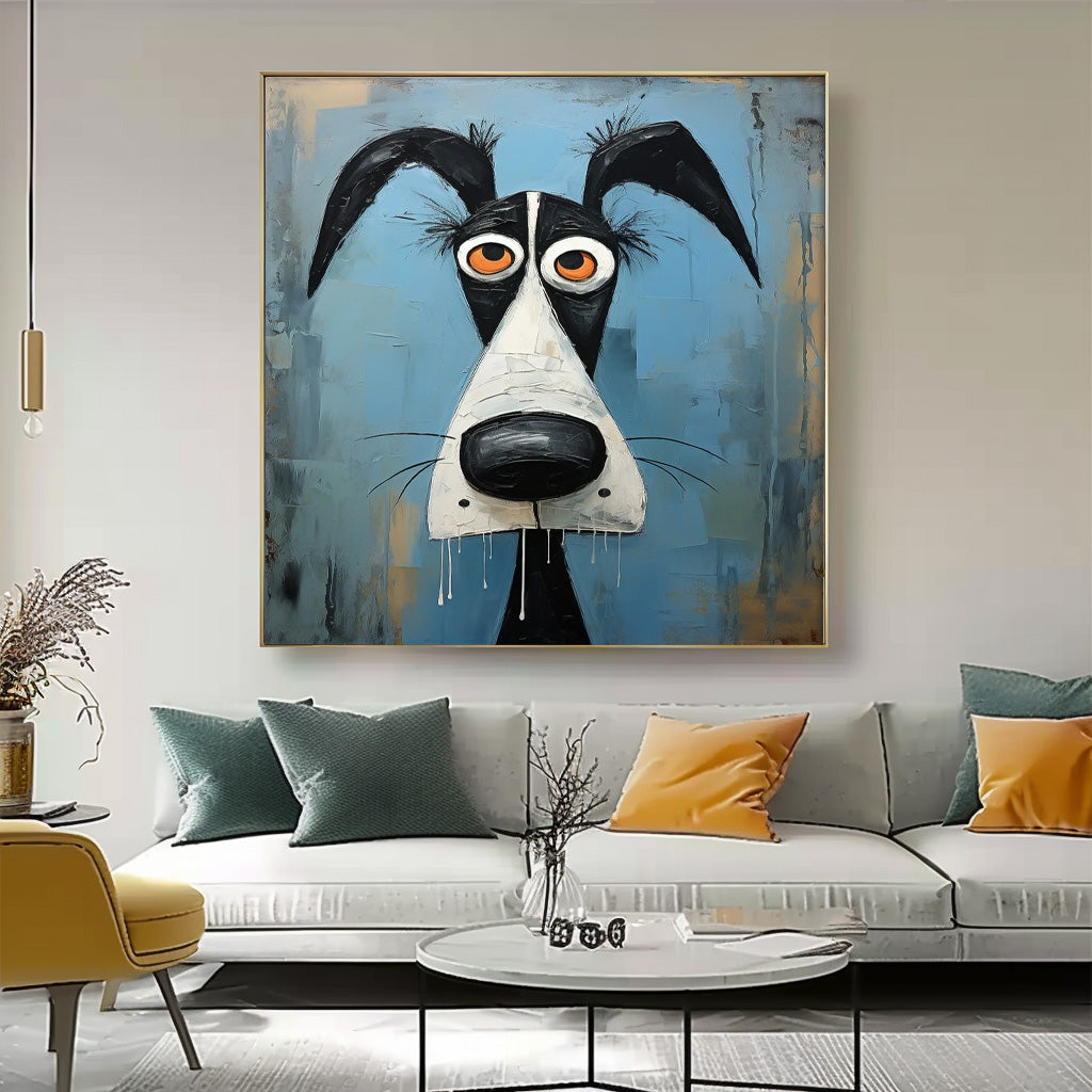 Surrealist Dog Painting Whimsical Pup Modern