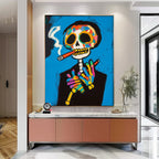 Day of the Dead Pop Art Painting Vibrant Skeleton