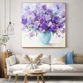 Lavender Purple Floral Bouquet Oil Painting