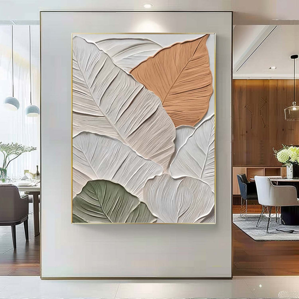 Textured 3D Leaf Wall Art Neutral Botanical