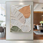 Textured 3D Leaf Wall Art Neutral Botanical
