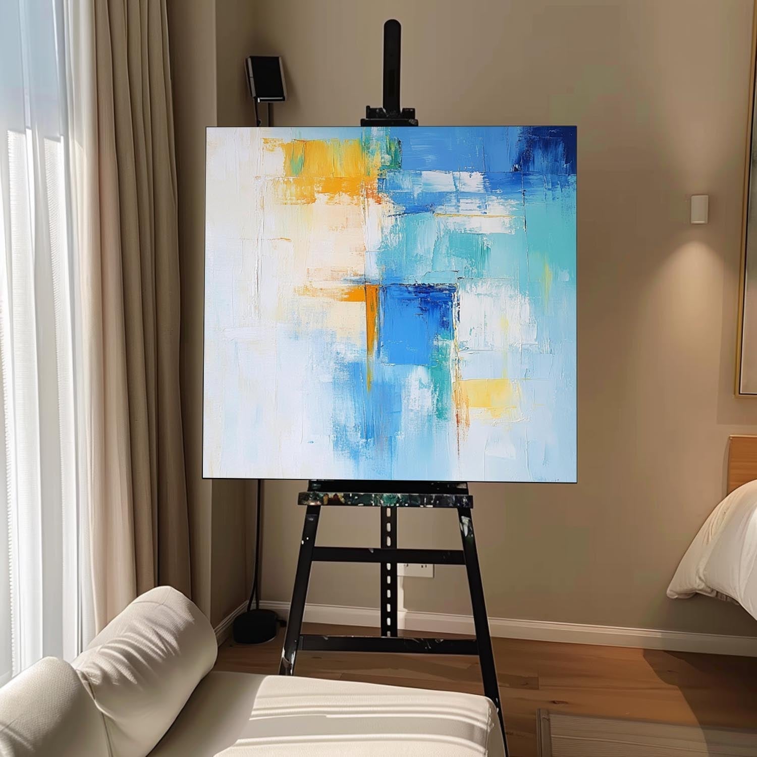 Coastal Abstract Color Block Oil Painting