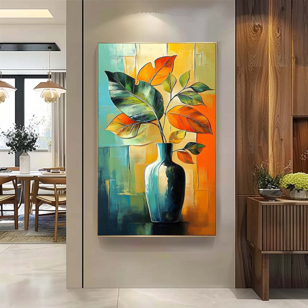Wall Art Abstract Geometric Floral Vase