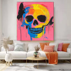 Neo-Expressionist Skull Painting Bold Modern