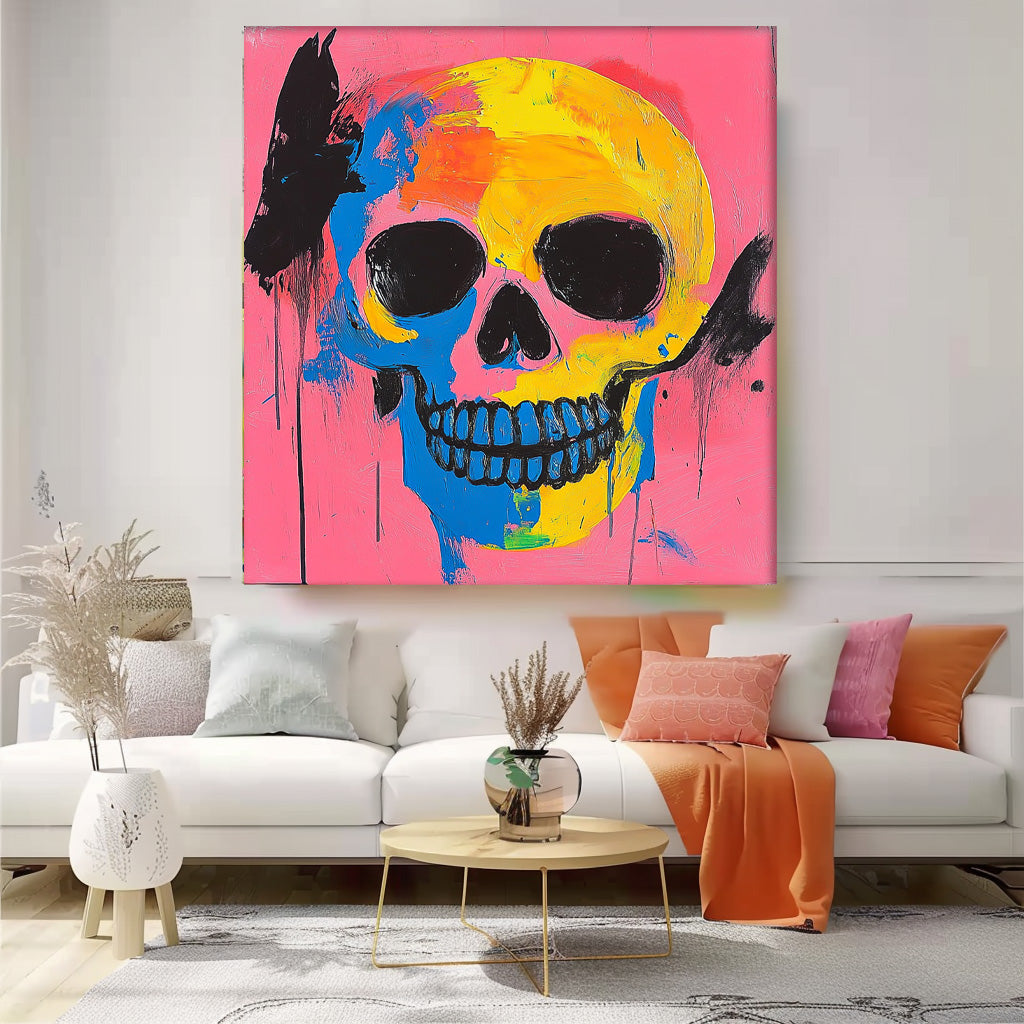 Neo-Expressionist Skull Painting Bold Modern