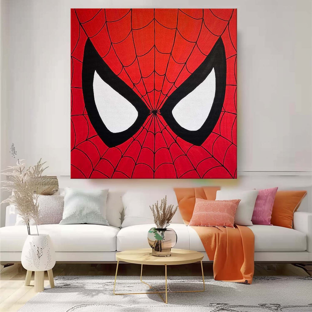 Spiderman Mask Close Up Minimalist Wall Art