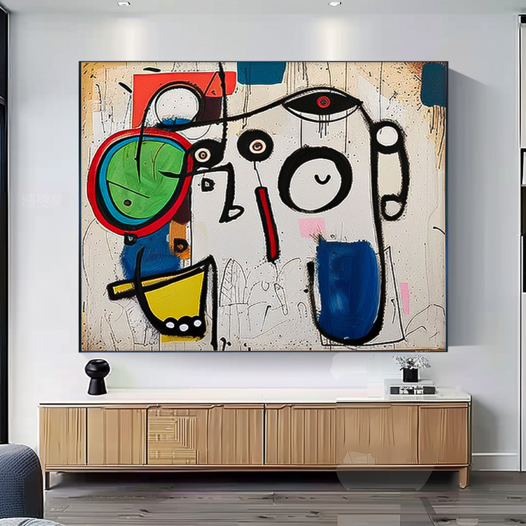 Joan Miró Style Surrealist Painting Vibrant