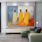 Abstract Three Figures In Robes Modern Wall Art