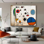 Joan Miró Style Surrealist Abstract Painting