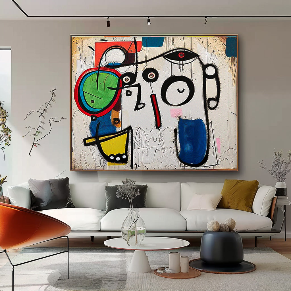 Joan Miró Style Surrealist Painting Vibrant