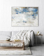 Coastal Abstract Painting Soft Blue & White