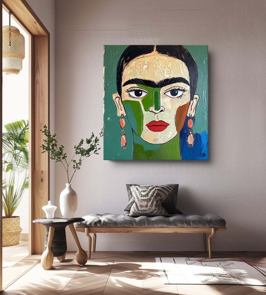 Modern Frida Kahlo Portrait Oil Painting