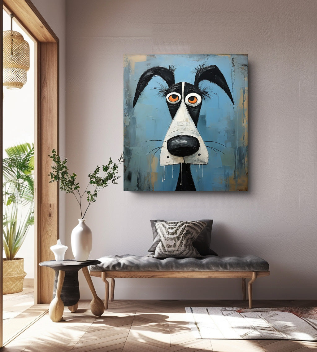 Surrealist Dog Painting Whimsical Pup Modern