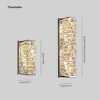 Kristy Modern Rectangular Vanity Metal Crystal LED Wall Lamp