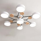 Arisha Ceiling Light, Wood Round for Living Room