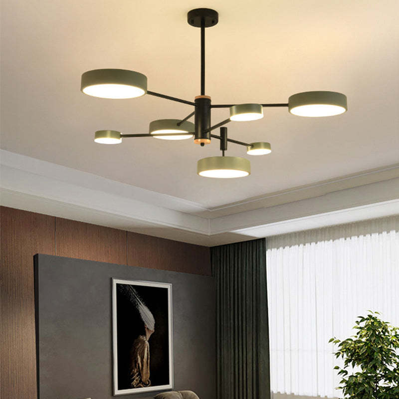 Arisha Pendant Light LED, Metal & Wood, Grey/White/Gold