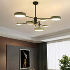 Arisha Pendant Light LED, Metal & Wood, Grey/White/Gold