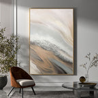 Textured Coastal Dunes Abstract Painting