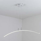 Arisha Curved Linear Pendant Light for Dining Room, Black/White