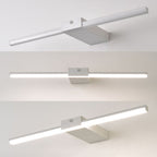 Arisha Minimalist Linear Metal Wall Lamp, Black/White, Bathroom