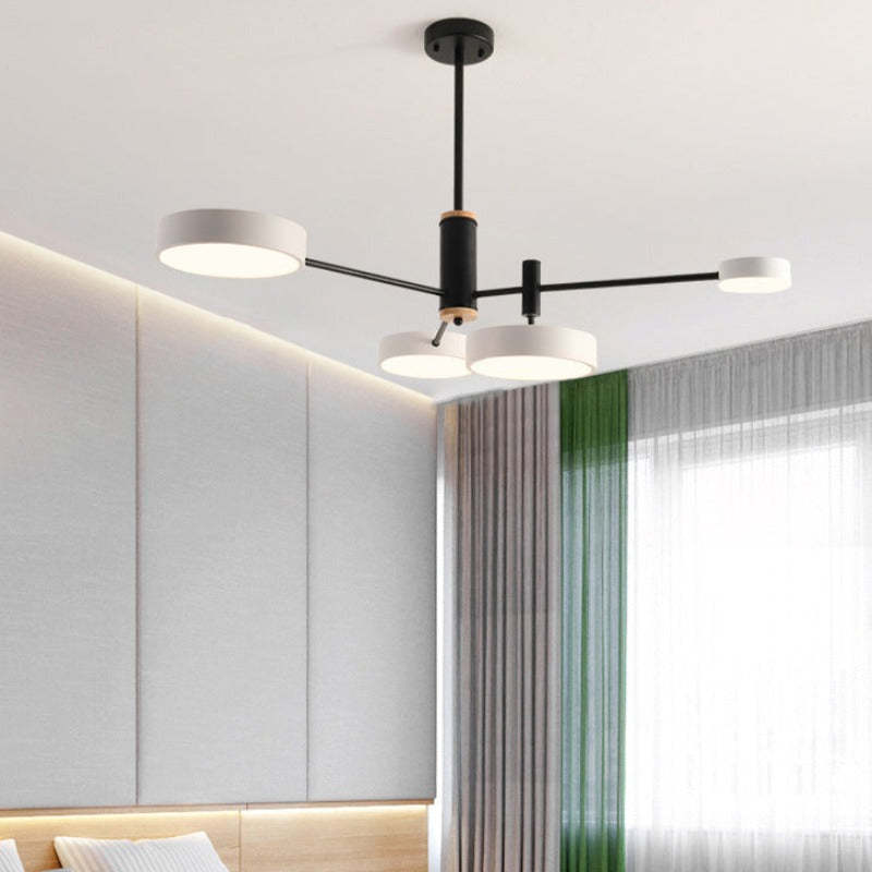 Arisha Pendant Light LED, Metal & Wood, Grey/White/Gold