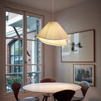 Ritta Minimalist Double Overlap Fabric LED Pendant Light, White
