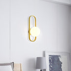 Valentina Modern Globe Bedside Wall Lamp Mount for Bedroom & Reading Room, Gold/Black