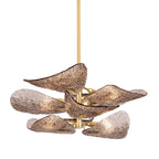 Aurora Chandelier Cardiff Piastra Glass Petal Layered Bronze