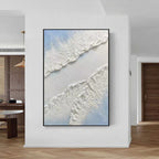 Textured Coastal Waves Abstract Painting