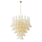 Aurora Chandelier Amber Lily Murano Glass Layered Centerpiece