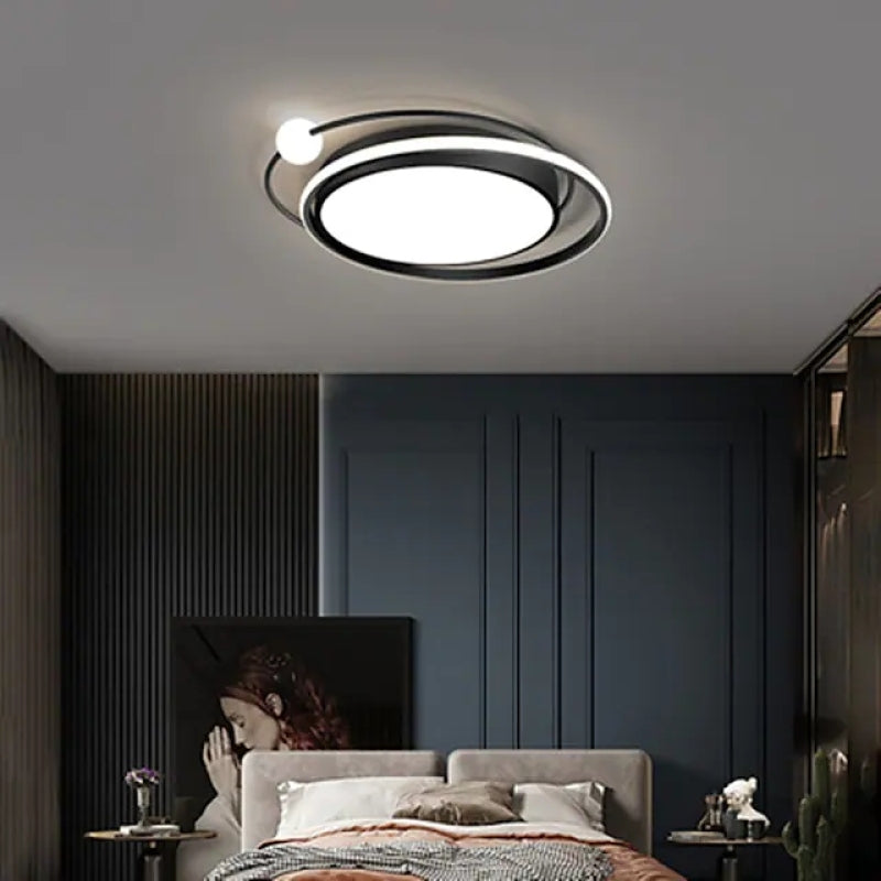 Arisha Modern Multi Orbit Flush Mount Ceiling Light, Black/Gold