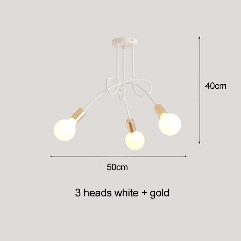 Arisha Modern Linear Curve Metal Ceiling Light, Dining Room/Living Room