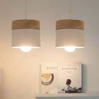 Valentina Modern Can Shape Metal/Wood Pendant Light