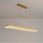 Gloen Modern Rectangular Hanging Pendant Light, Gold/Coffee