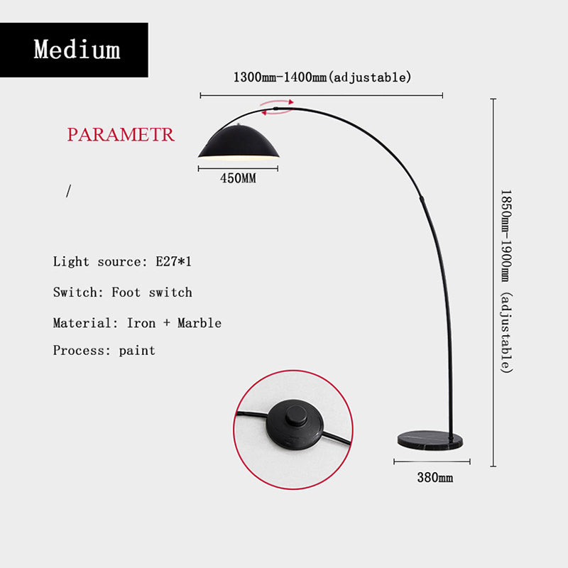 Avi Modrn Fishing Rod Metal Floor Lamp, Black
