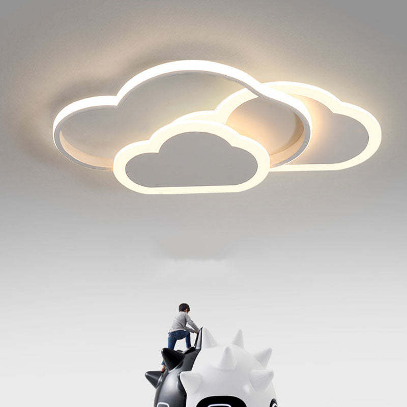 Arisha Modern Ceiling Light Hollow, Cloud Shape, White/Pink