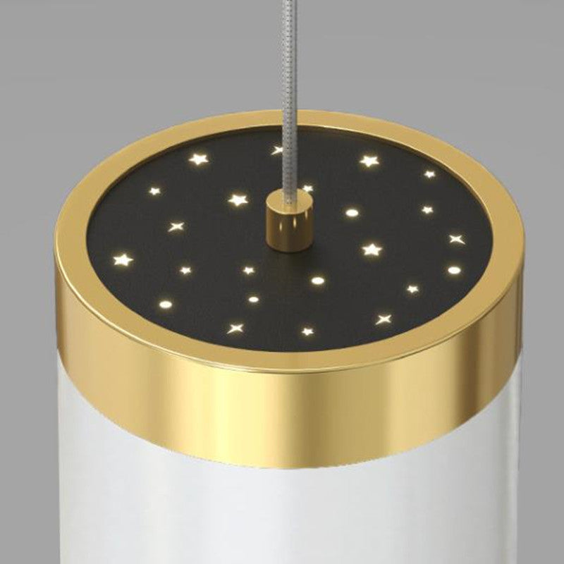 Arisha Modern Metal Starry Pendant Light, Black/White/Gold
